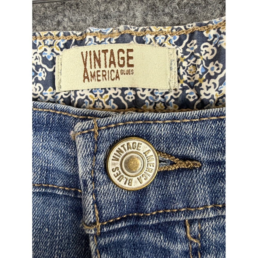 Vintage America Blues Bestie Jeans Embroidered Floral Straight Leg Denim 10 30 - Picture 4 of 12